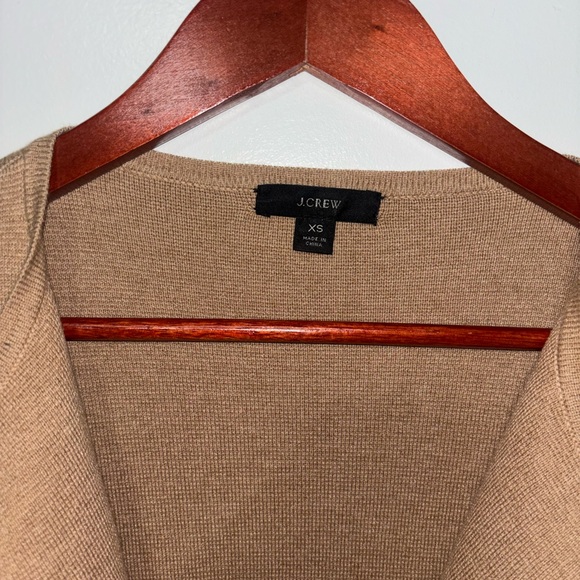 J. Crew Tan Juliette Collarless Women's Cardigan Sweater - Picture 4 of 12